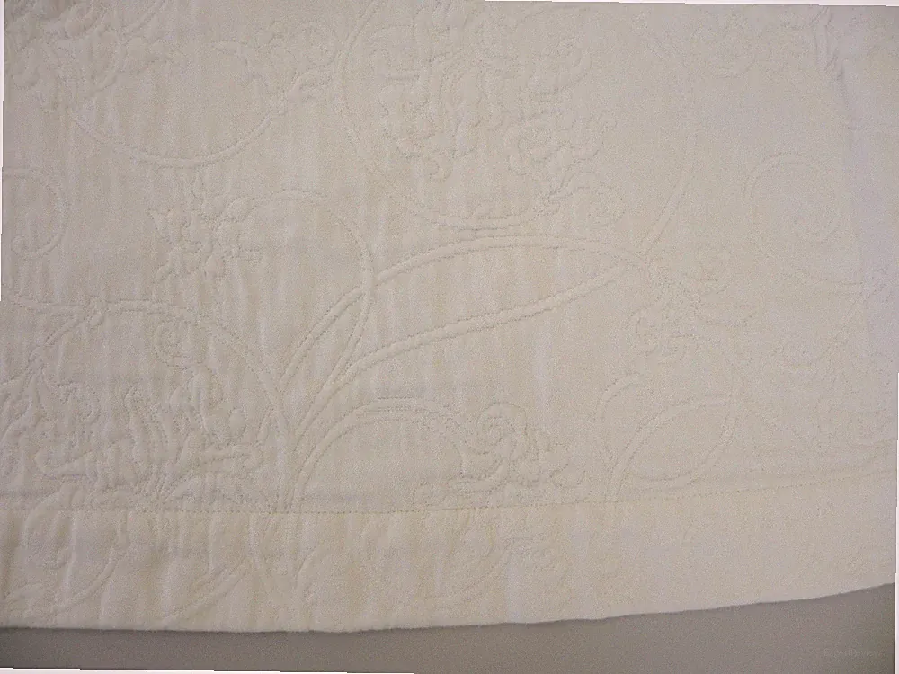 $1,250 FRETTE Italy Luxury 100% Cotton Bedspread Coverlet Ivory Color 90" x 98"