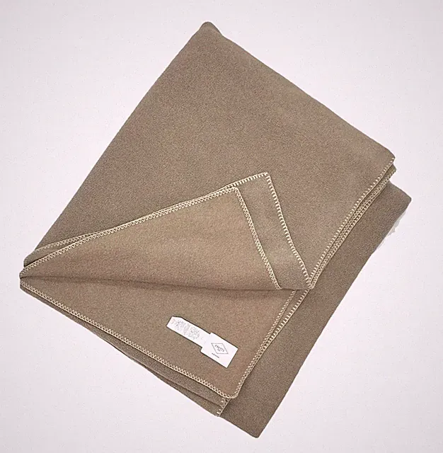Frette 1860 Made In Italy Blanket Embroidered Blanket Stitch Edge King Taupe Tan