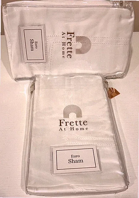FRETTE AT HOME SET OF 2 COTTON TibeFunda Decorativa EURO SHAM White- NEW