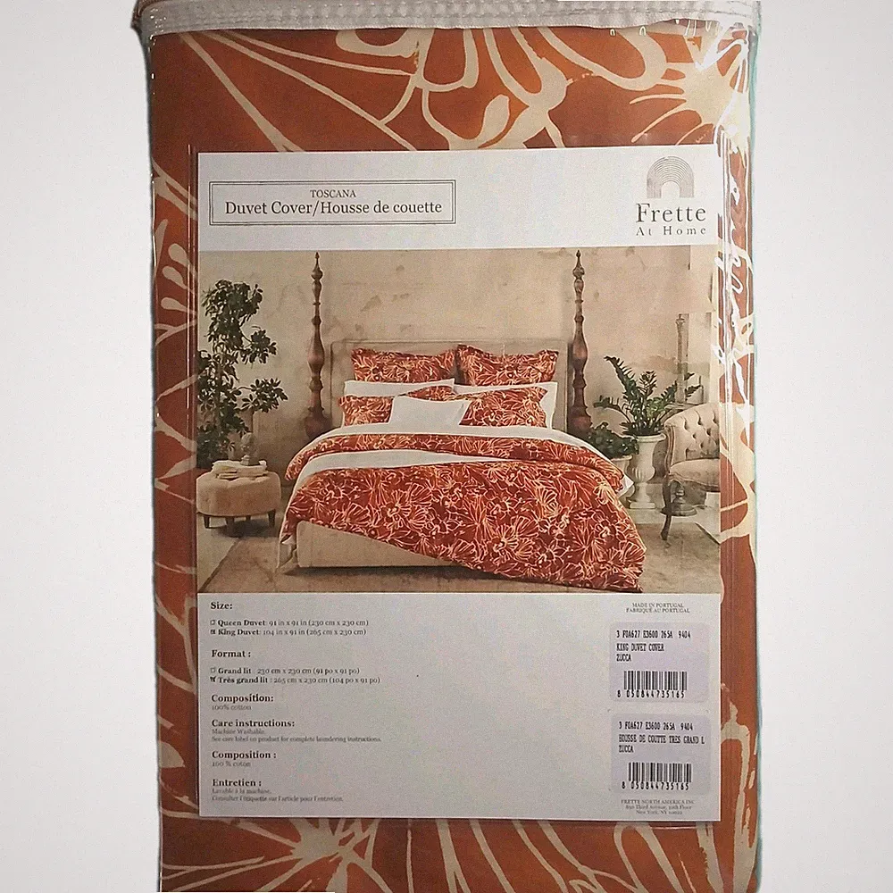 Frette At Home Toscana Zucca King Duvet Cover 100% Cotton Made in Portugal New
