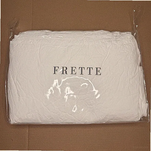 Frette Camelia Sateen Queen Duvet Cover Pearl Grey White 91x91 100% Cotton New
