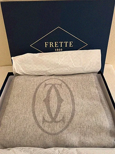 FRETTE CARTIER Travel Set Wool/Cashmere Reversible Blanket w/Pillow 41"X63" NEW