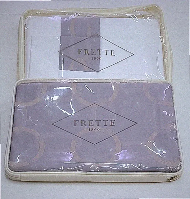 Frette Chains Bordo Queen 5 Pc Fitted Sheet Set & Duvet Cover Grey/Camel