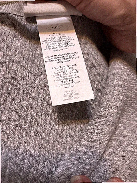 Frette Chevron Boutis Bedspread Coverlet Grey 240 X270 Cm