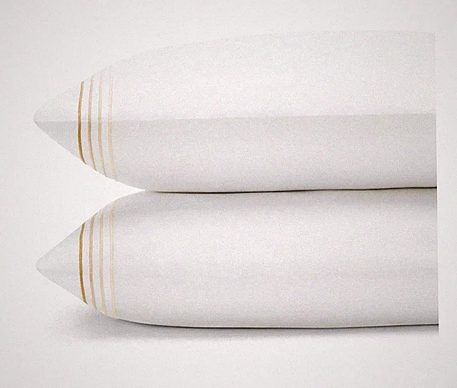 Frette Cruise King Pillow Case- White/Slate Grey