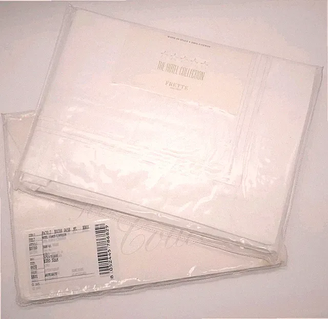 FRETTE Hotel Bianco Bourdon Euro Sham White Set of 2 shams New GL025024
