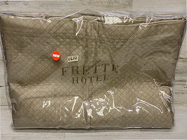 Frette Hotel Melody 100% Cotton Full/Queen Coverlet Khaki Made in Italy New