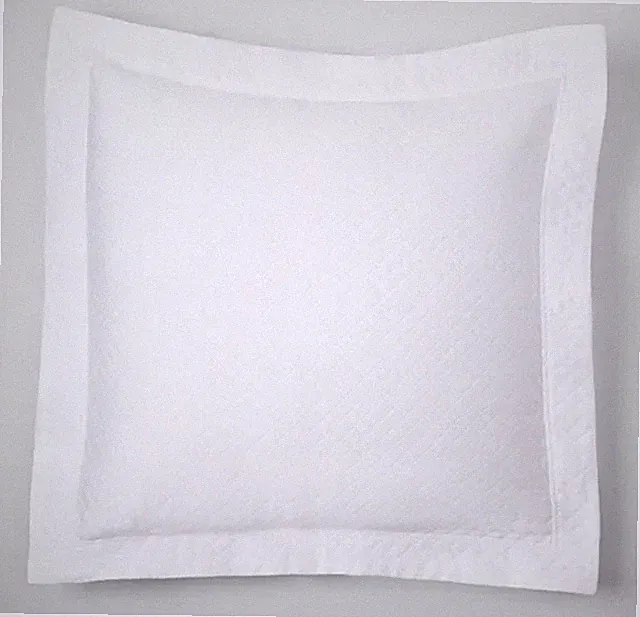 FRETTE HOTEL MELODY COTTON 2 EURO SHAM GEOMETRIC QUILTED COTTON WHITE ITALY. NWT