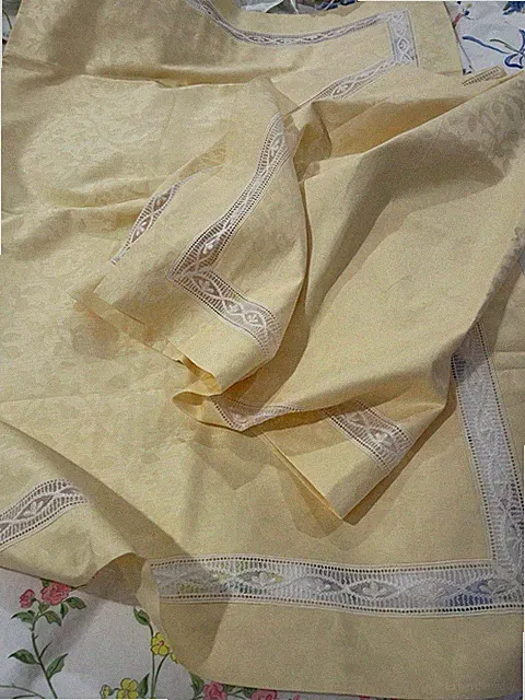 Frette Italy New (2) Queen Shams Royal Collection Jacquard Yellow