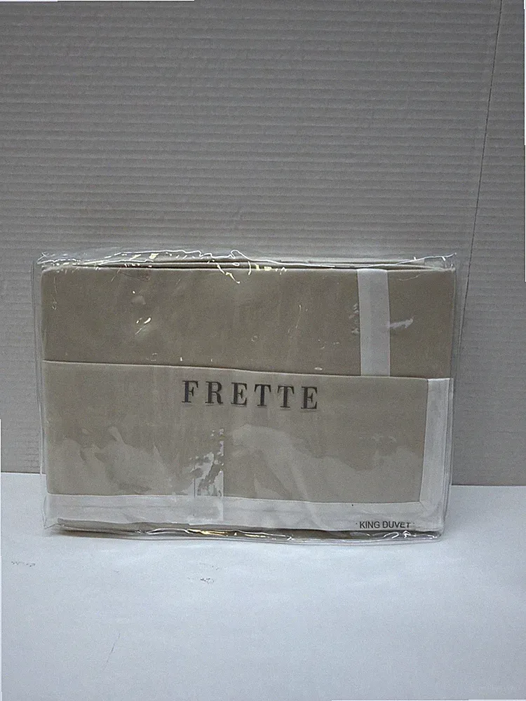 Frette Messina King Duvet Cover + 2 Shams Cappuccino / Bianco $975 Retail