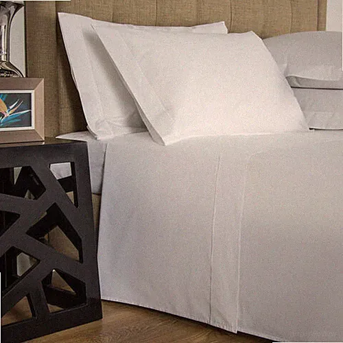 FRETTE ONE BOURDON KING 4 PIECE SHEET SET PERCALE WHITE/WHITE