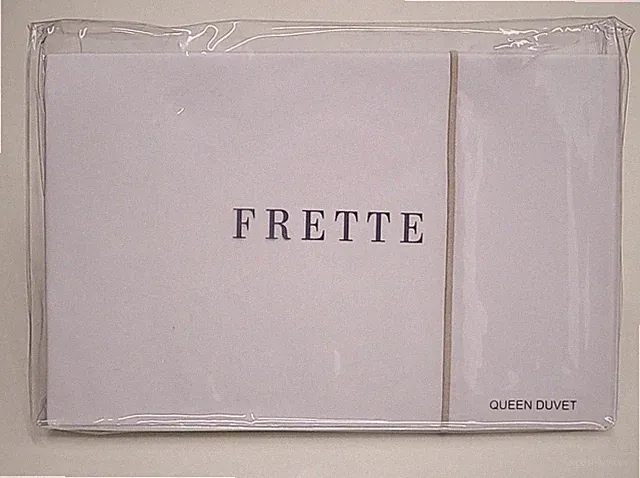 Frette One Bourdon Queen Duvet Cover White/Sepia