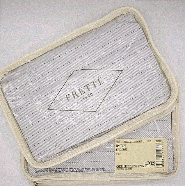 Frette Pinstripe King Pillow Shams Set of 2 Shams NEW JG025039