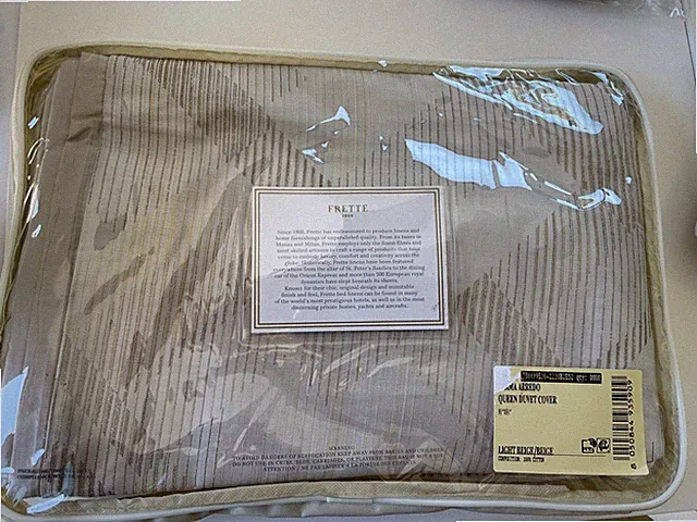 FRETTE Trama Arredo F/QUEEN Duvet Cover+2Shams+Bordour Sham- New-read