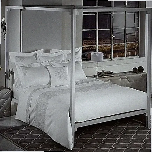 *NEW* Frette Noto Ricamo Queen Duvet Cover - white / silver