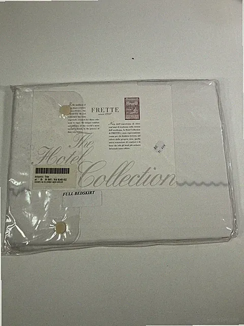 New FRETTE The Hotel Collection 100% Egyptian Cotton White Full Bedskirt
